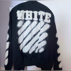 Off-White c/o Virgil Abloh label Black and White Bomber Jacket size XXL ~rare~